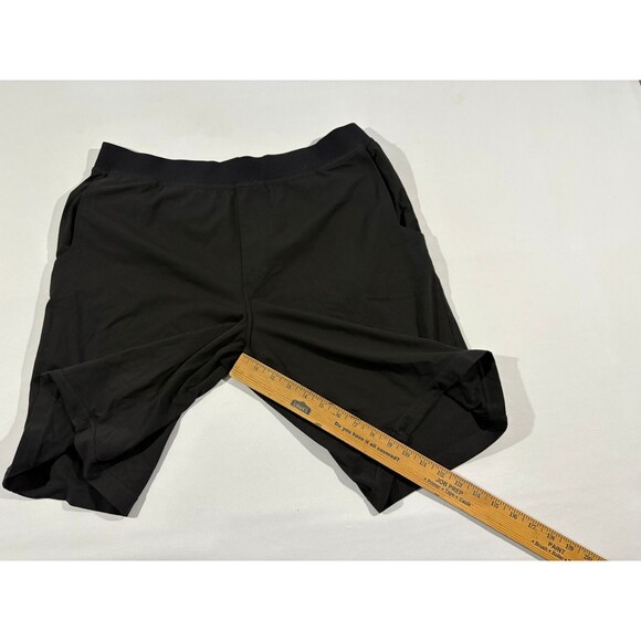 Prana Breathe Gym Shorts Men Black Pockets Performance Elastic Waist L Stretch - Picture 7 of 12